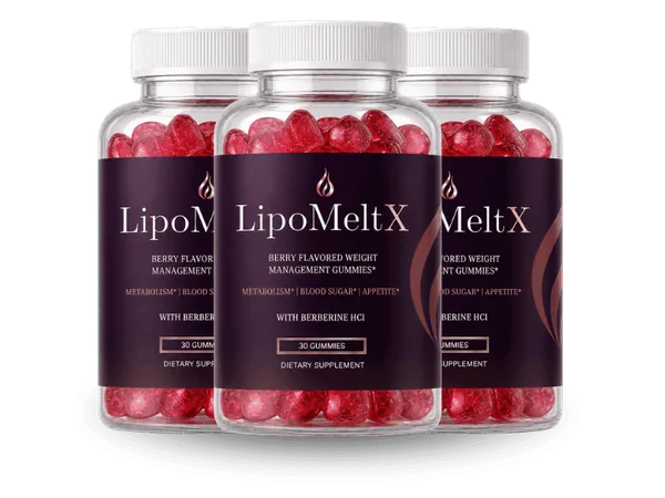 LipoMeltX berry weight management gummies three bottle pack